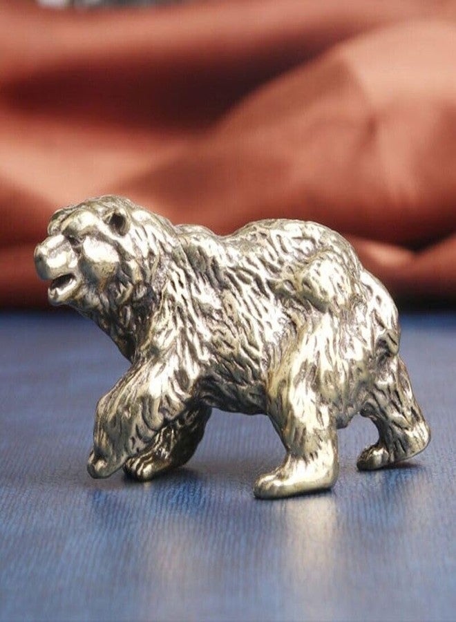 UCCKEYI Solid Brass Bear Figurine Statue Animal Figurines Toy House Desktop Decoration Imitate Antique Metal Insect Jewelry - Image 1